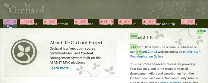 Orchard Website Contrast Fail